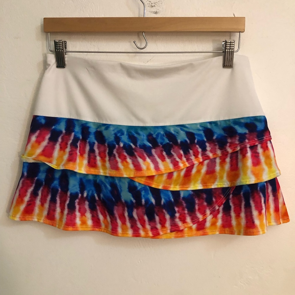 Lucky in Love Skirt/Skort Womens Size M   Rainbow Tie Dye Golf Tennis Pickleball